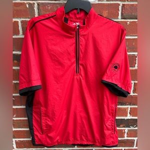 Adidas Golf Climaproof Mens Red/Black 1/4 Zip Vented SS Pullover. Size XL